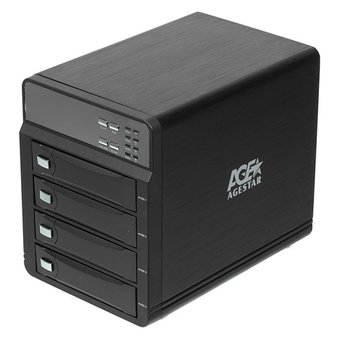  Внешний корпус для HDD AgeStar 3C4B3A1 Sata II алюминий черный LCD 3.5" 