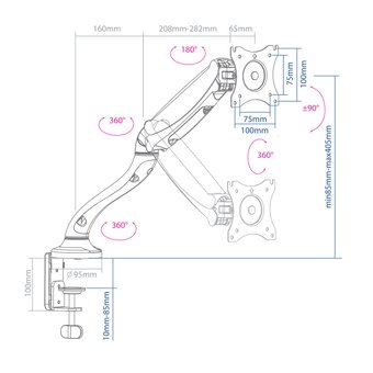  Кронштейн для мониторов Arm Media LCD-T21w белый 