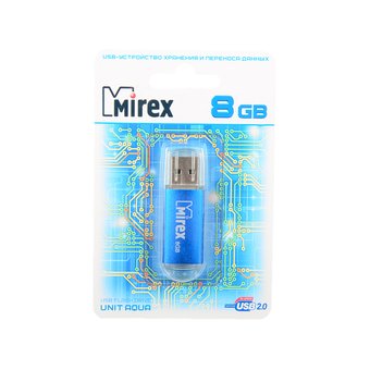  USB-флешка Mirex 8GB Unit, USB 2.0, Синий (13600-FMUAQU08) 