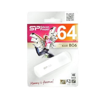  USB-флешка Silicon Power SP064GBUF3B06V1W 64GB Blaze B06, USB 3.0, Белый 