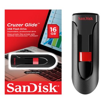  USB-флешка SanDisk CZ60 Glide 16GB USB 2.0, Black (SDCZ60-016G-B35) 
