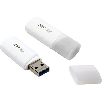  USB-флешка Silicon Power SP128GBUF3B06V1W Blaze B06 128Gb , USB 3.0, Белый 