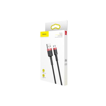  Дата-кабель Baseus Cafule 2.4A micro 1м красно-чёрный 