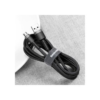  Дата-кабель Baseus Cafule 2A micro 3м серо-чёрный 