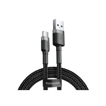  Дата-кабель Baseus cafule Type-C 3А 1м серо-черный 