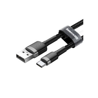  Дата-кабель Baseus cafule Type-C 3А 1м серо-черный 