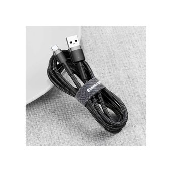  Дата-кабель Baseus cafule Type-C 3А 1м серо-черный 