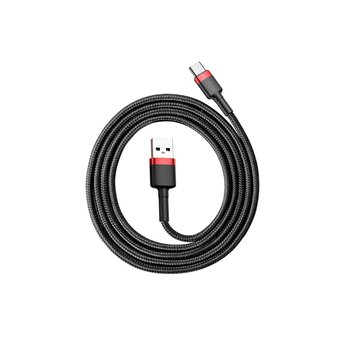  Дата-кабель Baseus Cafule Type-C 3А 1м красно-чёрный 