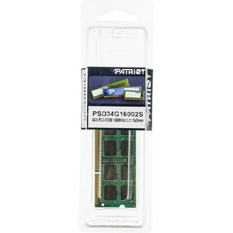  ОЗУ DDR3 4Gb 1600MHz Patriot PSD34G16002S RTL PC3-12800 CL11 SO-DIMM 204-pin 1.5В 