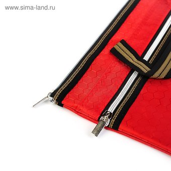  Портфель с 1 отделением Calligrata А4, текстиль на молнии с ручками, с карманом, красный (3567591) 