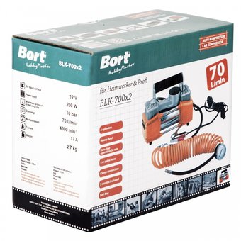  Автомобильный компрессор BORT BLK-700X2 