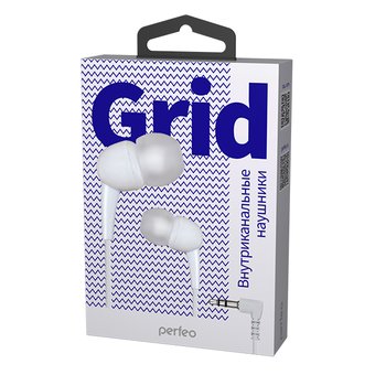  Наушники внутриканальные Perfeo Grid белые PF-A4946 