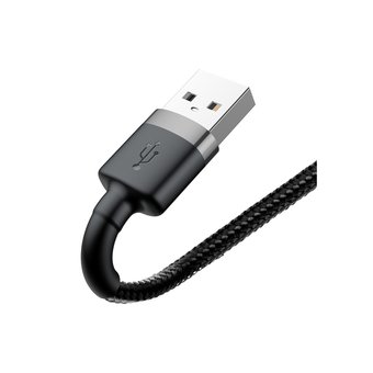  Дата-кабель BASEUS Cafule (CALKLF-BG1) lightning 2.4A 1м серо-чёрный 