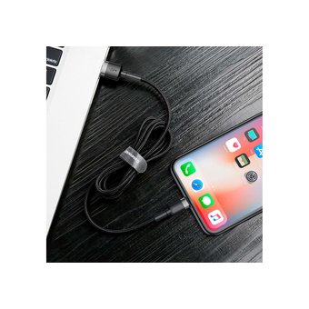  Дата-кабель BASEUS Cafule (CALKLF-BG1) lightning 2.4A 1м серо-чёрный 