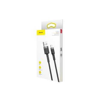  Дата-кабель BASEUS Cafule (CALKLF-BG1) lightning 2.4A 1м серо-чёрный 