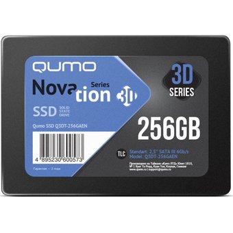  Накопитель SSD 256GB QUMO Novation TLC 3D 560/540 MB/s; AS2258 (Q3DT-256GAEN) 