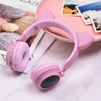  УЦ Наушники полноразмерные bluetooth HOCO W27 Cat ear, pink (плохая упаковка) 