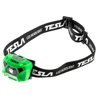  Фонарь налобный TESLA HLS, 3Вт, 140 люмен, литиевый аккумулятор, сенсор, красный свет 