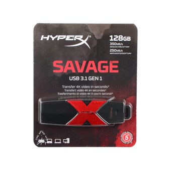  USB-флешка Kingston HyperX Savage, 128 ГБ, USB 3.1 gen.1 (HXS3/128GB) 