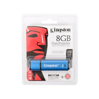  USB-флешка Kingston 8GB USB 3.0 DTVP30 256bit AES FIPS 197 DT Vault Privacy(Management Ready) (DTVP30DM/8GB) 