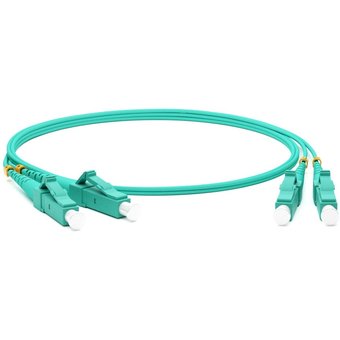  Патч-корд Hyperline FC-D2-503-LC/PR-LC/PR-H-10M-LSZH-AQ MM 50/125(OM3), LC-LC, duplex, 10G/40G, LSZH, 10 м 