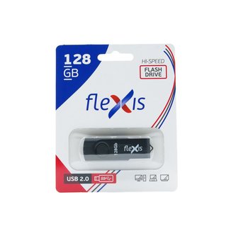  USB-флешка Flexis RB-108 3.0, 128 Гб, USB 3.1 gen.1, чёрный (FUB30128RBK-108) 