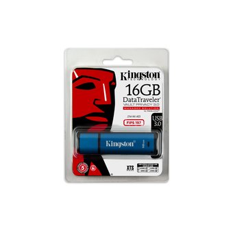  USB-флешка Kingston 16GB USB 3.0 DTVP30 256bit AES FIPS 197 DT Vault Privacy(Management Ready) (DTVP30DM/16GB) 