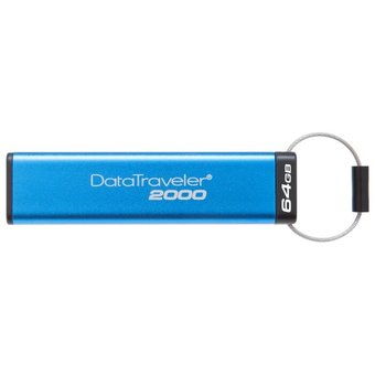  USB-флешка Kingston DataTraveler 2000, 64 Гб, USB 3.1 с алфавитно-цифровой клавиатурой (DT2000/64GB) 