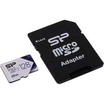  Карта памяти Silicon Power microSDXC 128Gb Class10 SP128GBSTXBU1V21SP + adapter Card Reader 