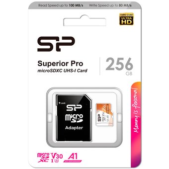  Карта памяти Silicon Power SP256GBSTXDU3V20AB microSDXC 256Gb Class10 Superior Pro Colorful + adapter 