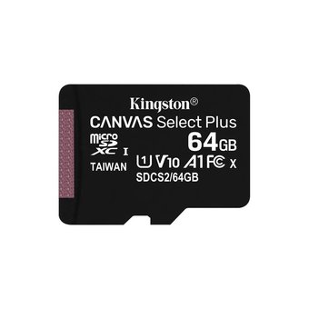  Комплект карт памяти Kingston SDCS2/64GB-3P1A microSDHC Canvas Select Plus, 3x64GB, UHS-I Class 10 U1 A1 с адаптером 