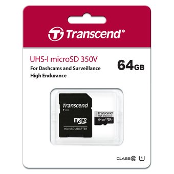 Карта памяти Transcend TS64GUSD350V microSDXC 350V 64GB UHS-I Class 10 U1 с адаптером 