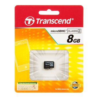  Карта памяти Transcend microSDHC 8Gb Class4 TS8GUSDC4 w/o adapter 