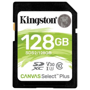  Карта памяти Kingston SDS2/128GB SDHC Canvas Select Plus 128GB UHS-I Class U3 V30 