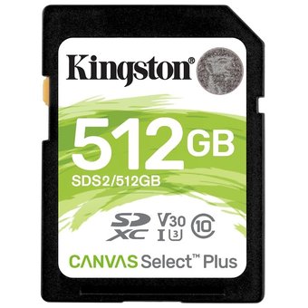  Карта памяти Kingston SDHC 512Gb Class10, Canvas Select 100R CL10 UHS-I 