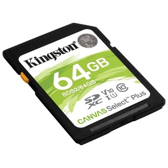  Карта памяти Kingston SDS2/64GB SDHC Canvas Select Plus 64GB UHS-I Class 10 U1 