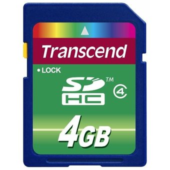  Карта памяти Transcend TS4GSDHC4 SDHC, 4 Гб, Class 4 