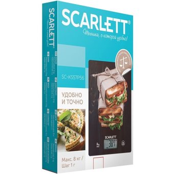  Весы кухонные Scarlett SC-KS57P56 рисунок/сэндвичи 