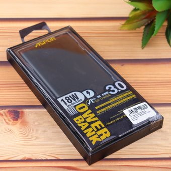  УЦ Аккумулятор внешний резервный Aspor Q389 Алюминий 10000 mAh+LED чёрный плохая упаковка 