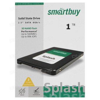  SSD Smartbuy Splash 2.5" SBSSD-001TT-MX902-25S3, 1TB SATAIII MAS0902 3D TLC SBSSD-001TT-MX902-25S3 