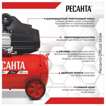  Компрессор Ресанта КП-50/300М (74/7/4) 