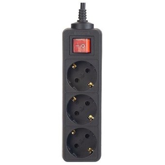  Сетевой удлинитель Perfeo PowerMate PF-A4676, 1,8м, 3 розетки, черный (PF-PM-3/1,8-B) 