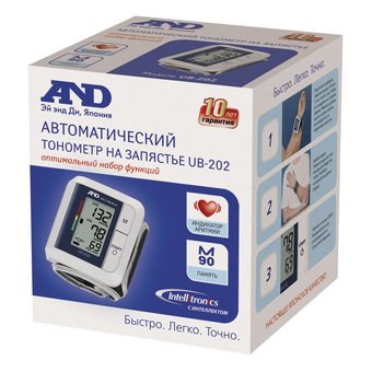  Тонометр запястный A&D UB-202 серый 