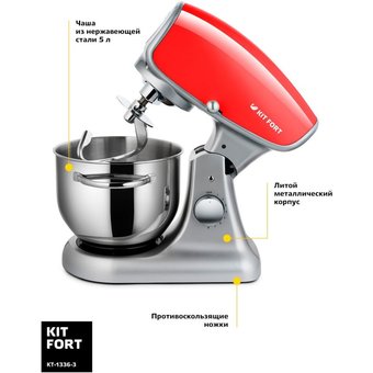  Миксер Kitfort КТ-1336-3 красный 