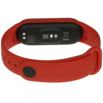  Ремешок силиконовый для фитнес трекера Xiaomi Mi Band 5/Mi Band 6, красный 