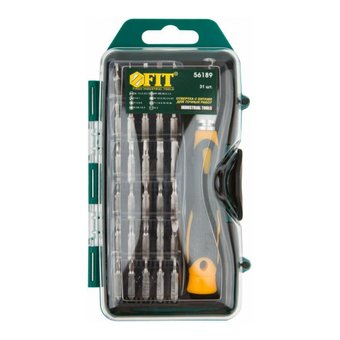  Отвертка FIT IT 56189 с битами для точных работ, 30 CrV бит 
