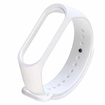  Ремешок силиконовый для фитнес трекера Xiaomi Mi Band 5/Mi Band 6, белый 