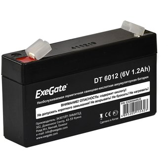  Аккумуляторная батарея ExeGate DT 6012 (6V 1.2Ah, клеммы F1) 282944 