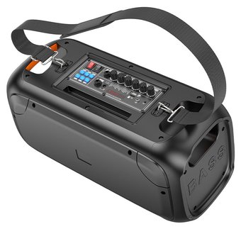  УЦ Портативная колонка HOCO BS54 Party wireless dual mic outdoor, black (плохая упаковка) 