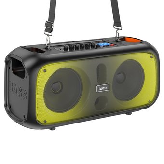 УЦ Портативная колонка HOCO BS54 Party wireless dual mic outdoor, black (плохая упаковка) 